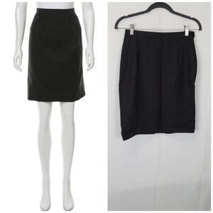 Vintage GIORGIO ARMANI Classico 90s Dark Grey Knee-Length Pencil Skirt 40IT
